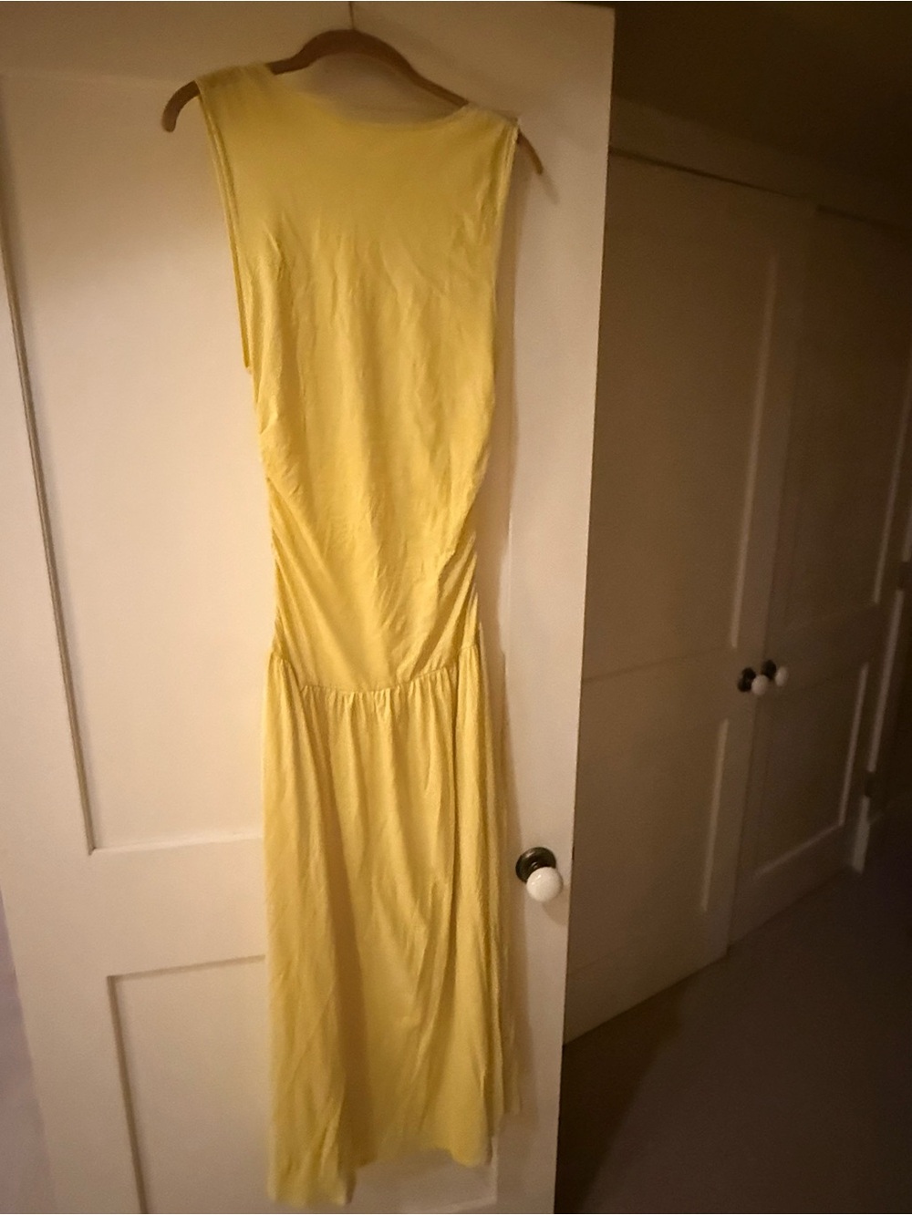 Yellow Zara drop waist dress sleeveless
